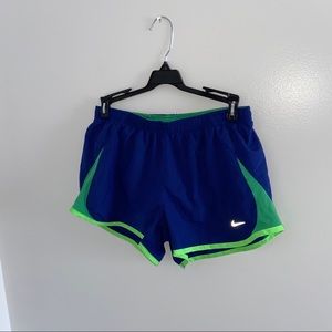 Bright Blue and Green Nike Running Shorts